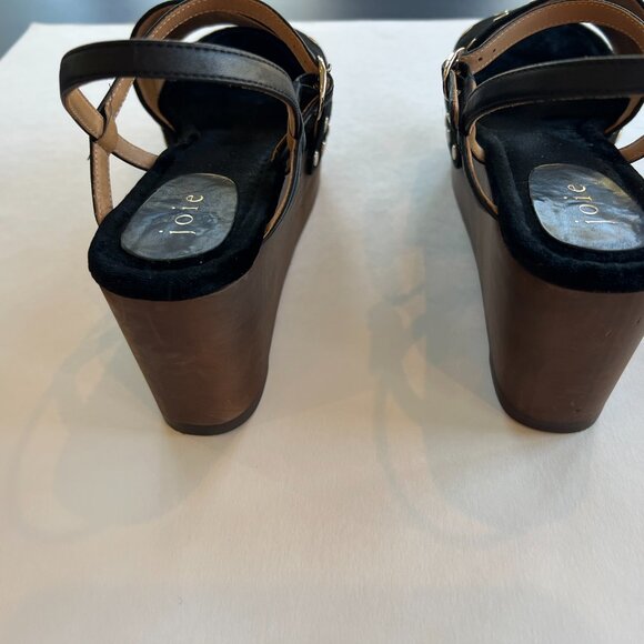 JOIE Size 39 9 US GALLA SUEDE STUD EMBELLISHED PLATFORM SANDALS BLACK - Picture 3 of 6
